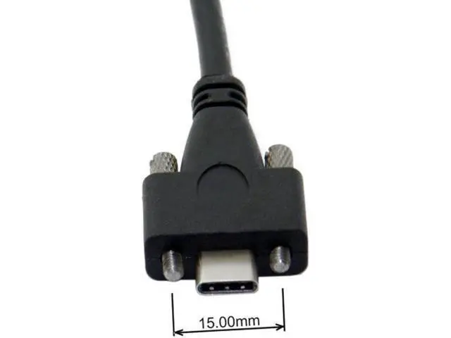 Alt view image 7 of 7 - USB 3.1 Type-C Dual M2 Screws Locking to Locking USB-C 10Gbps Data Cable Panel Mount Type 6.6feet
