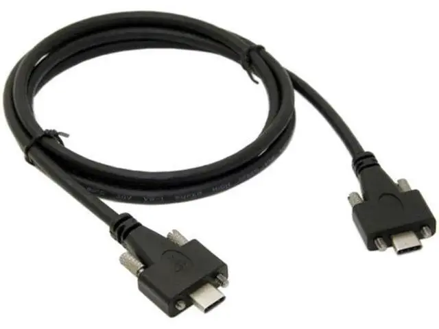 Alt view image 5 of 7 - USB 3.1 Type-C Dual M2 Screws Locking to Locking USB-C 10Gbps Data Cable Panel Mount Type 6.6feet