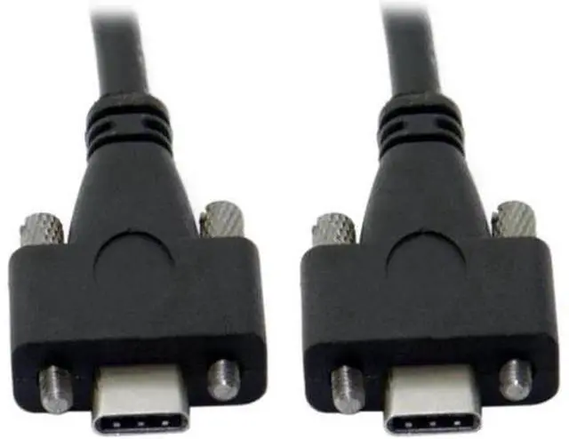 Alt view image 2 of 6 - USB 3.1 Type-C Dual M2 Screws Locking to Locking USB-C 10Gbps Data Cable Panel Mount Type 10feet