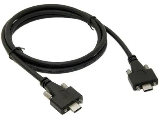 Alt view image 5 of 6 - USB 3.1 Type-C Dual M2 Screws Locking to Locking USB-C 10Gbps Data Cable Panel Mount Type 10feet