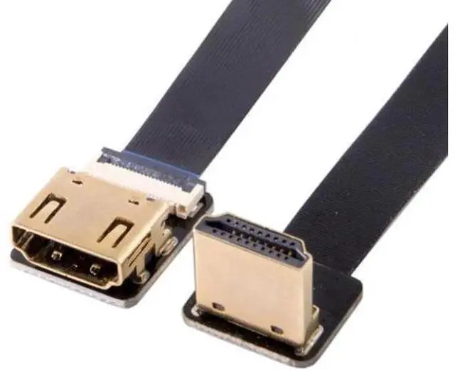 Main image of Down Angled 90 Degree HDMI Male to Female FPC Flat Cable for HDTV Multicopter Aerial Photography