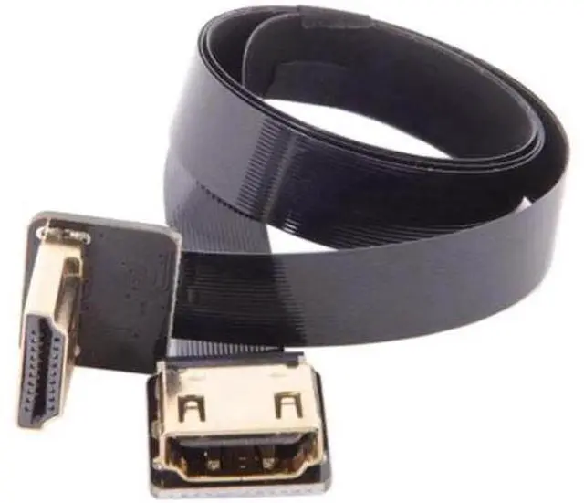 Alt view image 7 of 7 - Down Angled 90 Degree HDMI Male to Female FPC Flat Cable for HDTV Multicopter Aerial Photography