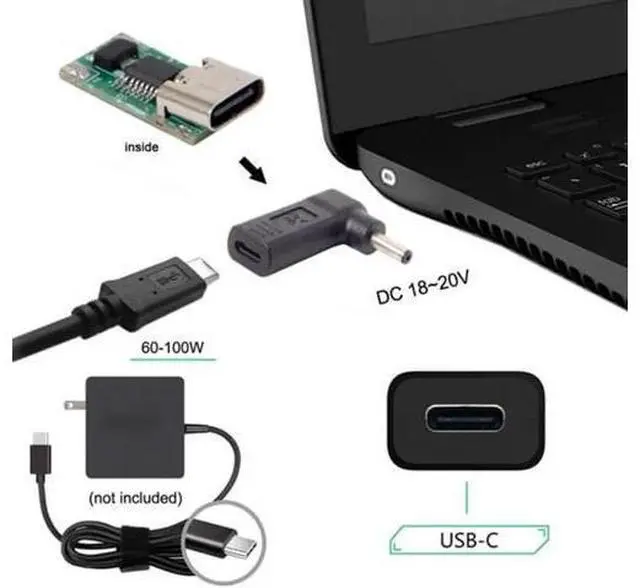 Alt view image 4 of 4 - USB 3.1 Type C USB-C to 4.0*1.3mm Adapter 90 Degree Angled UC-112-4013MM