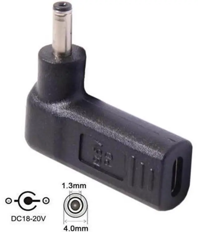 Alt view image 3 of 4 - USB 3.1 Type C USB-C to 4.0*1.3mm Adapter 90 Degree Angled UC-112-4013MM