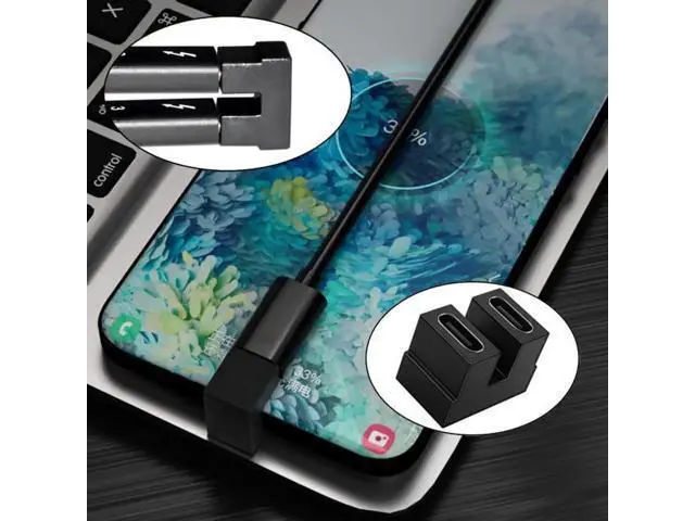Alt view image 2 of 7 - UC-009-FF 40Gbps USB4 Type C Female to Female Coupler Extender Power Data Video Adapter Opposite U Shape Back Angled for NS SwitchPhoneLaptop