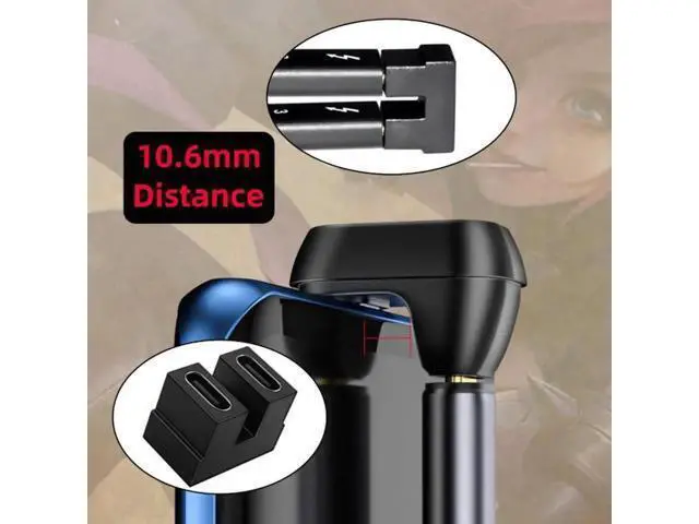 Alt view image 5 of 7 - UC-009-FF 40Gbps USB4 Type C Female to Female Coupler Extender Power Data Video Adapter Opposite U Shape Back Angled for NS SwitchPhoneLaptop