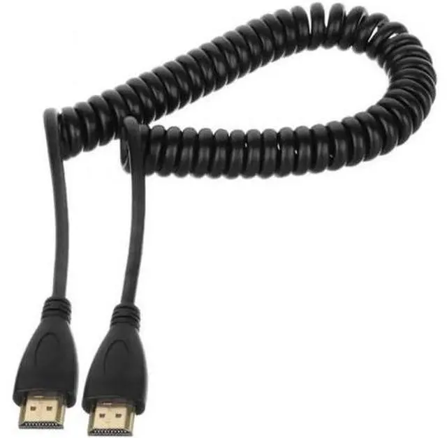 Alt view image 3 of 5 - Black HDMI Male to HDMI Male Stretch Spring Cable for HDTV DVB DVD PC 1080p
