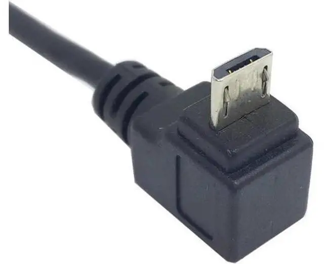 Alt view image 2 of 6 - Down Angled 90 Degree Micro USB to USB Data Cable U2-205-0.3M