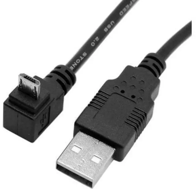 Alt view image 3 of 6 - Down Angled 90 Degree Micro USB to USB Data Cable U2-205-0.3M