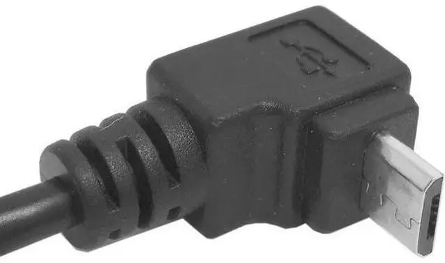 Alt view image 5 of 6 - Down Angled 90 Degree Micro USB to USB Data Cable U2-205-0.3M
