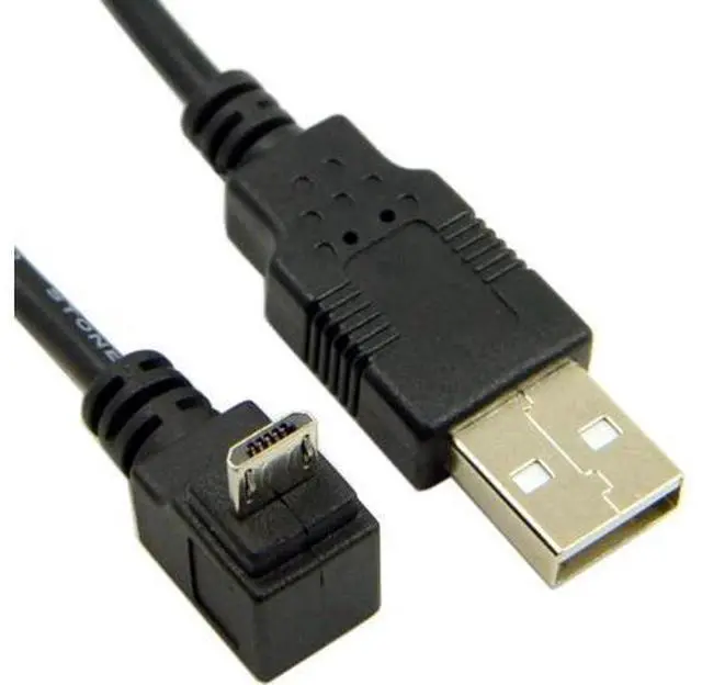 Alt view image 6 of 6 - Down Angled 90 Degree Micro USB to USB Data Cable U2-205-0.3M