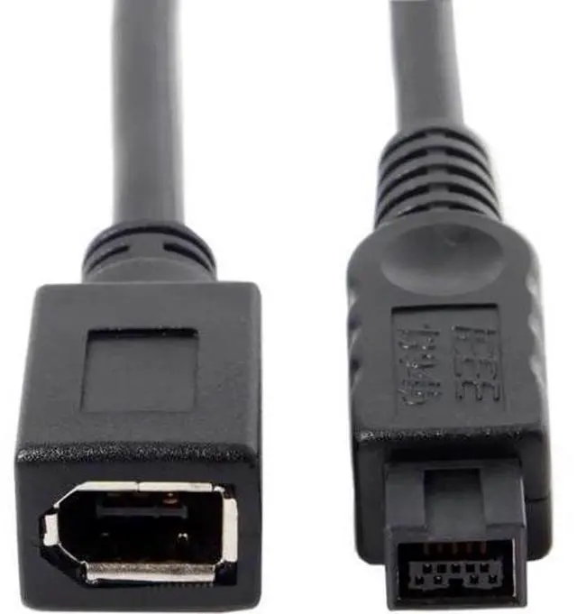 Main image of Black Color IEEE 1394 6PIN Female to 1394b 9PIN male Firewire 400 TO 800 Cable 10cm