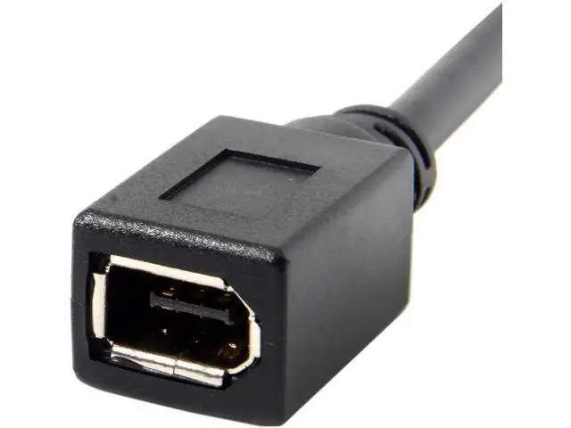 Alt view image 3 of 3 - Black Color IEEE 1394 6PIN Female to 1394b 9PIN male Firewire 400 TO 800 Cable 10cm