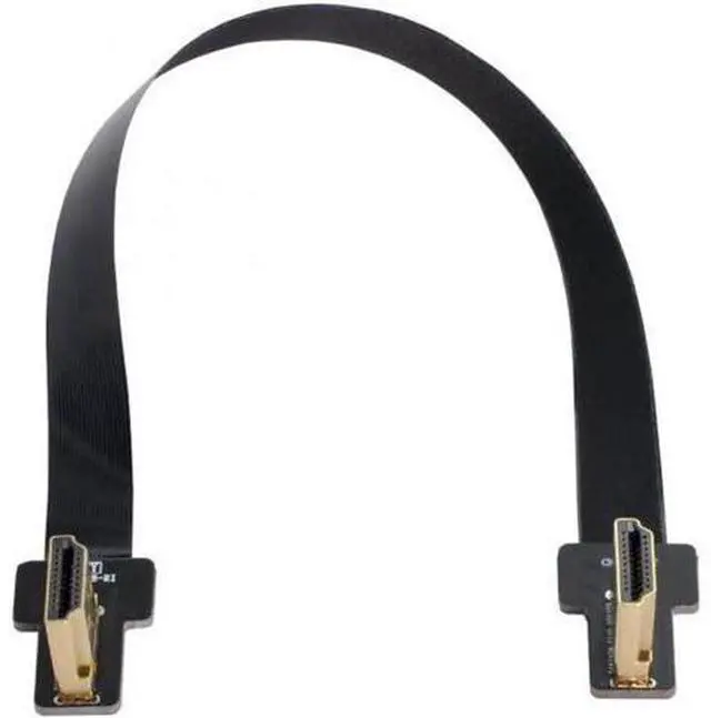 Alt view image 3 of 7 - Dual 90 Degree Left Angled HDMI Type A Male to Male HDTV FPC Flat Cable for FPV HDTV Multicopter Aerial Photography
