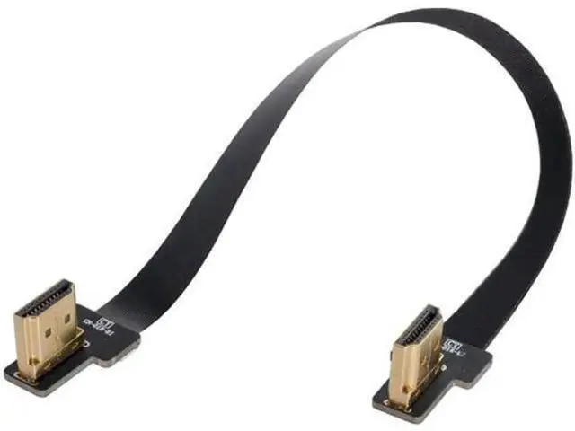 Alt view image 4 of 7 - Dual 90 Degree Left Angled HDMI Type A Male to Male HDTV FPC Flat Cable for FPV HDTV Multicopter Aerial Photography