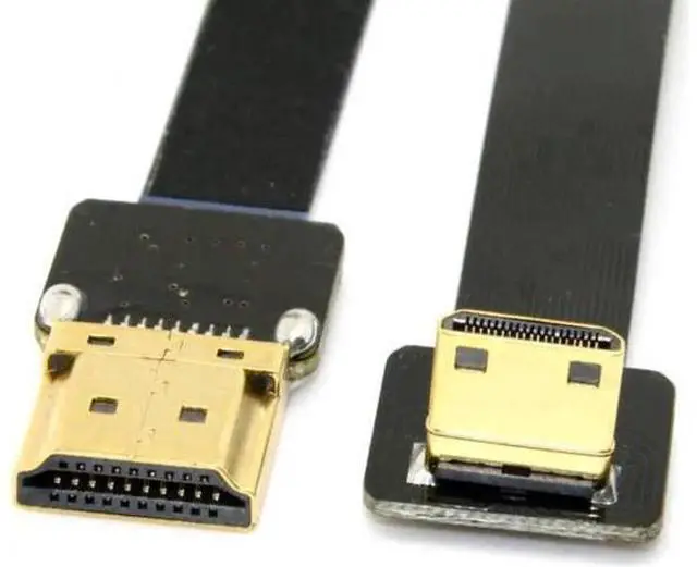 Main image of 90 Degree Down Angled FPV Mini HDMI Male to HDMI Male FPC Flat Cable 20cm for FPV HDTV Multicopter Aerial Photography