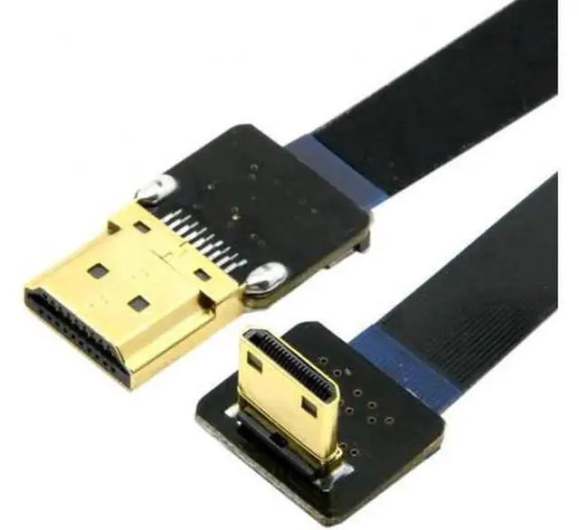 Alt view image 6 of 7 - 90 Degree Down Angled FPV Mini HDMI Male to HDMI Male FPC Flat Cable 20cm for FPV HDTV Multicopter Aerial Photography