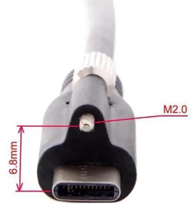 Alt view image 3 of 5 - UC-045-1.2M USB 3.1 Type-C Locking Connector to Standard USB3.0 Data Cable 1.2m With Panel Mount Screw