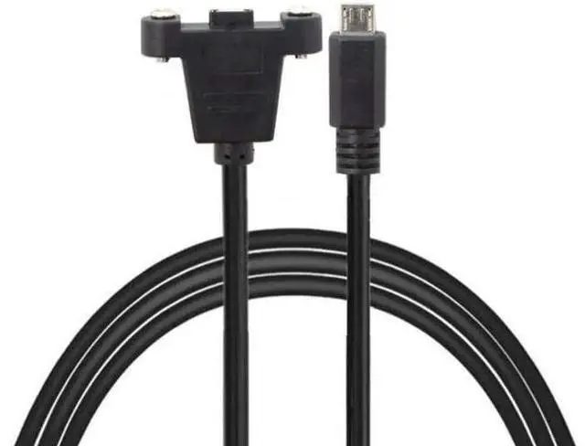 Alt view image 2 of 7 - U2-097-0.5M Micro USB 5Pin Male to Female Extension Panel Mount Type Cable with Screws 50cm