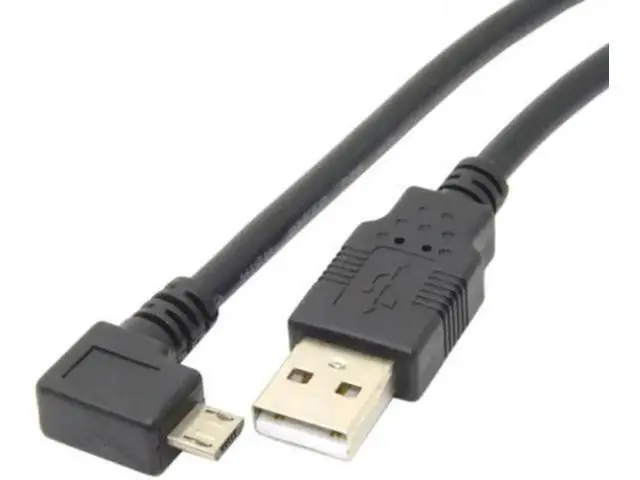 Alt view image 5 of 5 - 1.5m Left Angled 90 degree Micro USB Male to USB 2.0 Data Charge Cable for Cell Phone & Tablet