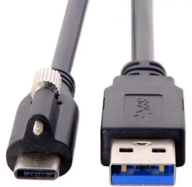 Main image of UC-045-1.2M USB 3.1 Type-C Locking Connector to Standard USB3.0 Data Cable 1.2m With Panel Mount Screw