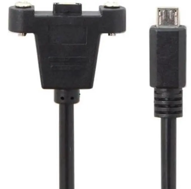 Alt view image 7 of 7 - U2-097-0.5M Micro USB 5Pin Male to Female Extension Panel Mount Type Cable with Screws 50cm