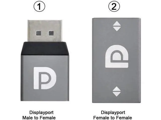 Alt view image 5 of 7 - DP-034 2pcs/set DisplayPort 1.2 4K 60hz to DP Extension Adapter Male Female Ultra-HD UHD for Video PC Laptop TV