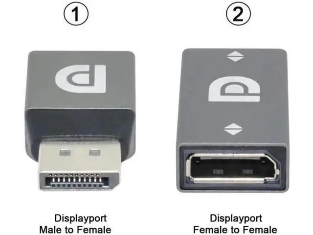 Alt view image 7 of 7 - DP-034 2pcs/set DisplayPort 1.2 4K 60hz to DP Extension Adapter Male Female Ultra-HD UHD for Video PC Laptop TV