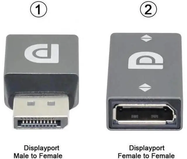 Alt view image 7 of 7 - DP-034 2pcs/set DisplayPort 1.2 4K 60hz to DP Extension Adapter Male Female Ultra-HD UHD for Video PC Laptop TV