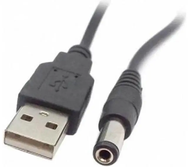 Main image of USB 2.0 A Type Male to 5.5 x 2.5mm Plug Barrel Connector Cable U2-254-BK