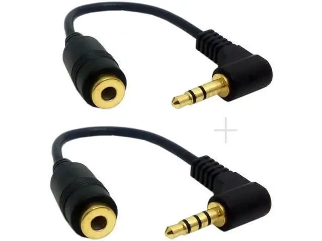 Alt view image 5 of 5 - 1Set 3/4 Poles Audio Stereo 90 Degree Right Angled 3.5mm Male to Female Extension Cable
