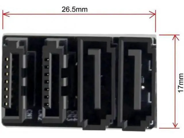 Alt view image 3 of 6 - SA-041 Dual SATA 7Pin Female to 7Pin Male 360 Degree Angled Adapter Low Profile for Desktops SSD HDD Mainboard Motherboard