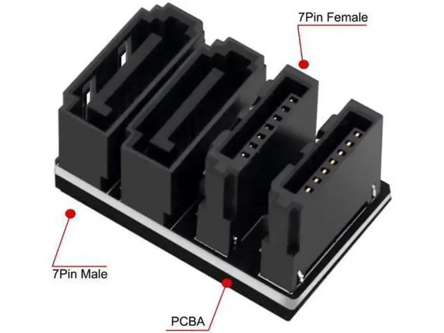 Alt view image 4 of 6 - SA-041 Dual SATA 7Pin Female to 7Pin Male 360 Degree Angled Adapter Low Profile for Desktops SSD HDD Mainboard Motherboard