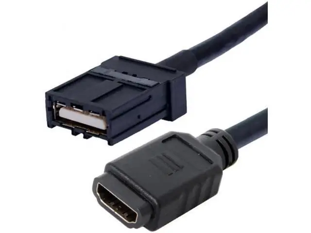 Alt view image 5 of 5 - High Speed HDMI 1.4 Type E Male to Type A Female Video Audio Cable 0.3m Automotive Connection System Grade Connector