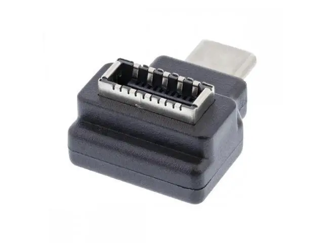 Alt view image 7 of 7 - Type-C USB-C Male to Type-E USB 3.1 Front Panel Header Female Motherboard Extension Data Adapter 90 Degree Angled