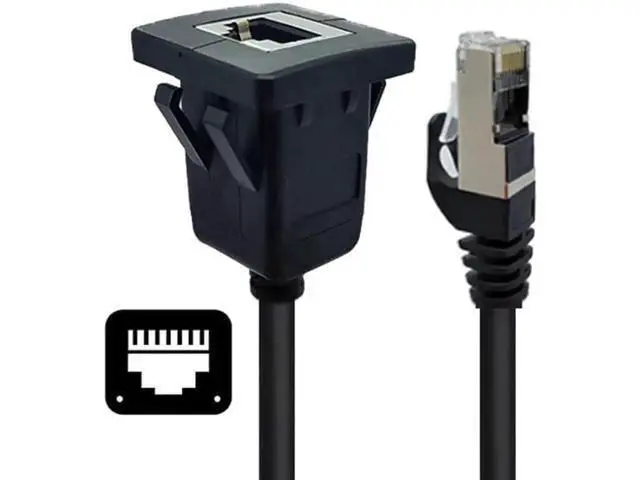 Alt view image 3 of 7 - UT-016-1.0M Waterproof Dustproof Latch Locking CAT6 RJ45 Male to Female Lan Ethernet Network Extension Cable Car Panel Mount Design