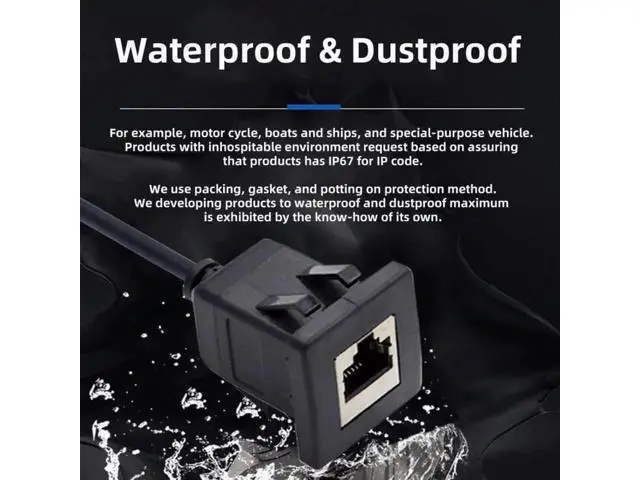 Alt view image 5 of 7 - UT-016-1.0M Waterproof Dustproof Latch Locking CAT6 RJ45 Male to Female Lan Ethernet Network Extension Cable Car Panel Mount Design