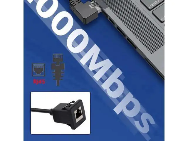 Alt view image 2 of 7 - UT-016-1.0M Waterproof Dustproof Latch Locking CAT6 RJ45 Male to Female Lan Ethernet Network Extension Cable Car Panel Mount Design