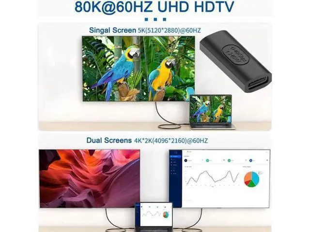 Alt view image 6 of 7 - USB4 Type C Female to Female Extension 240W Power 40Gbps Data 8K Video Extender Adapter for NS Phone Laptop