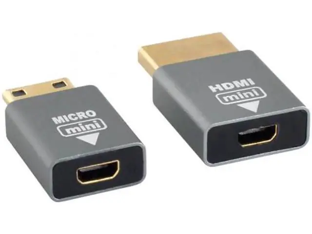 Alt view image 2 of 6 - 2pcs/set Compatible Micro HDMI Female to Mini Male HDMI 1.4 Male Adapter 4K@60hz