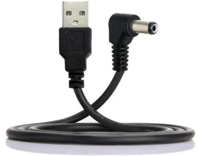Main image of U2-184-RI USB 2.0 A Type Male to Right Angled 90 Degree 5.5 x 2.1mm DC 5V Power Plug Barrel Connector Charge Cable