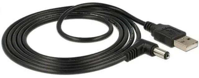 Alt view image 2 of 7 - U2-184-RI USB 2.0 A Type Male to Right Angled 90 Degree 5.5 x 2.1mm DC 5V Power Plug Barrel Connector Charge Cable