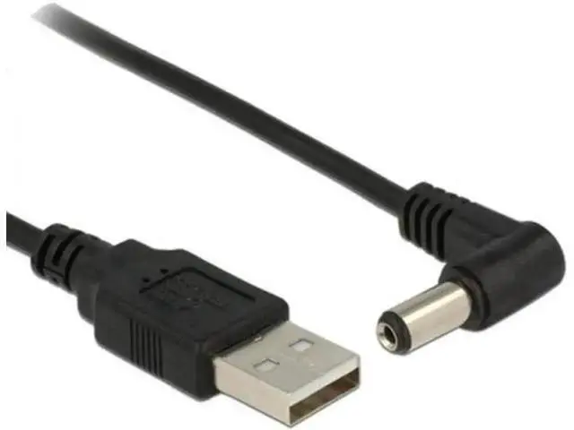 Alt view image 4 of 7 - U2-184-RI USB 2.0 A Type Male to Right Angled 90 Degree 5.5 x 2.1mm DC 5V Power Plug Barrel Connector Charge Cable