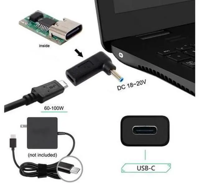Alt view image 2 of 4 - USB 3.1 Type C USB-C to 4.5*3.0mm Adapter 90 Degree UC-112-4530HP