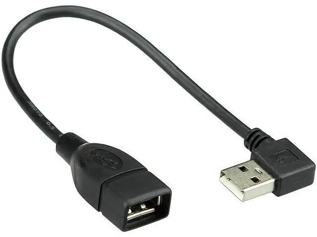 Alt view image 2 of 5 - 90 Degree Right Angled USB 2.0 A Male to USB Female Extension Cable 20cm U2-002-RI-0.2M