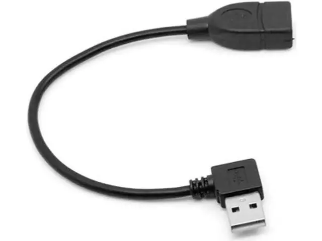 Alt view image 3 of 5 - 90 Degree Right Angled USB 2.0 A Male to USB Female Extension Cable 20cm U2-002-RI-0.2M