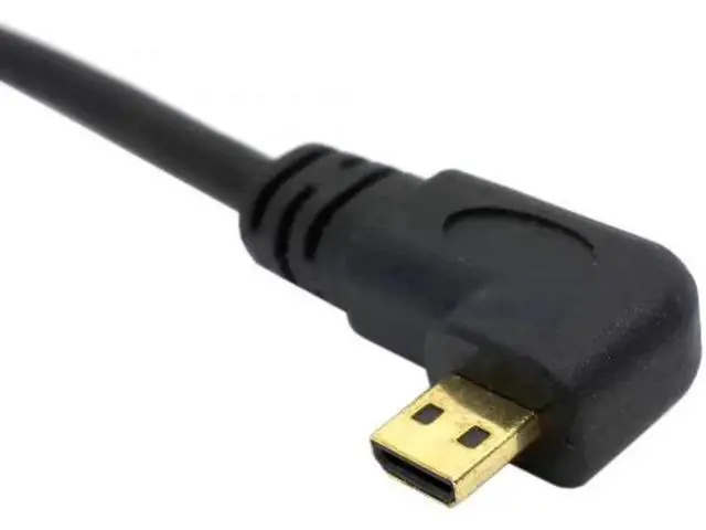 Alt view image 2 of 7 - HD-066-RI Right Angled 90 Degree Micro HDMI to HDMI Male HDTV Cable for Cell PhoneTabletCamera