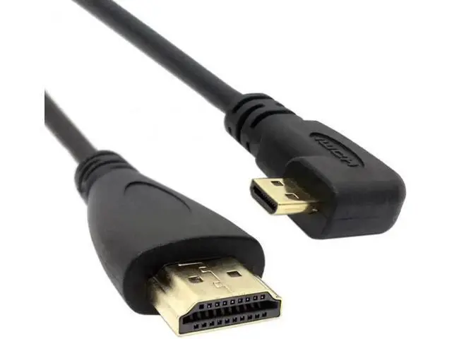 Alt view image 4 of 7 - HD-066-RI Right Angled 90 Degree Micro HDMI to HDMI Male HDTV Cable for Cell PhoneTabletCamera