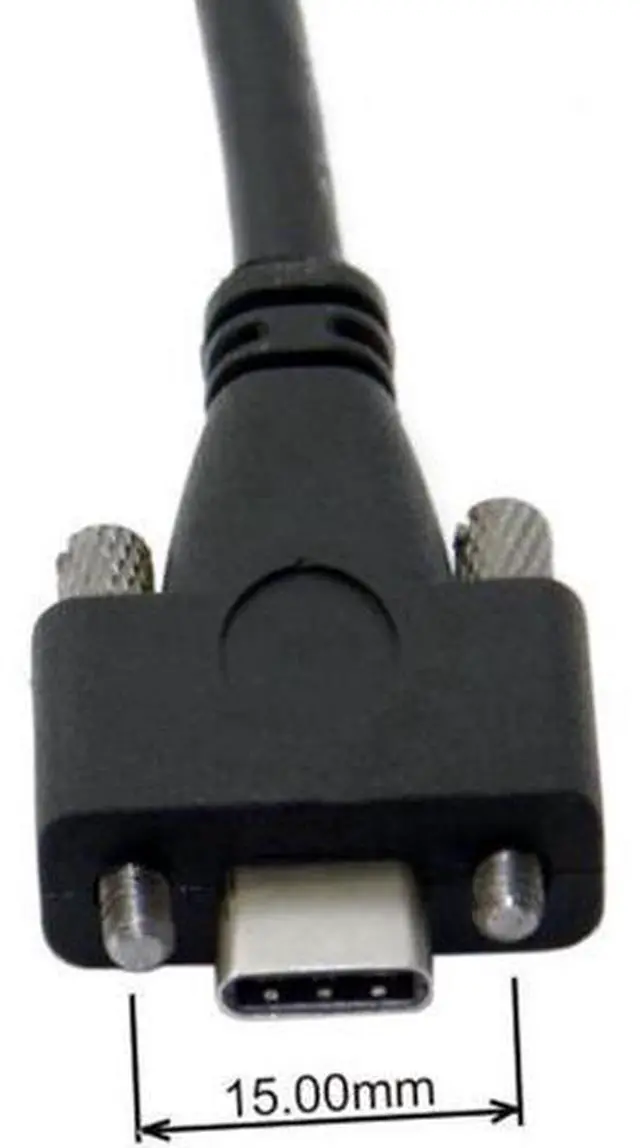 Alt view image 2 of 4 - USB 3.1 Type-C Dual Screw Locking to Standard USB3.0 Data Cable 2m Panel Mount Type UC-048-2.0M