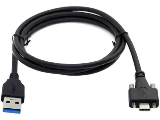 Alt view image 2 of 4 - USB 3.1 Type-C Dual Screw Locking to Standard USB3.0 Data Cable 1.2m Panel Mount Type UC-048-1.2M
